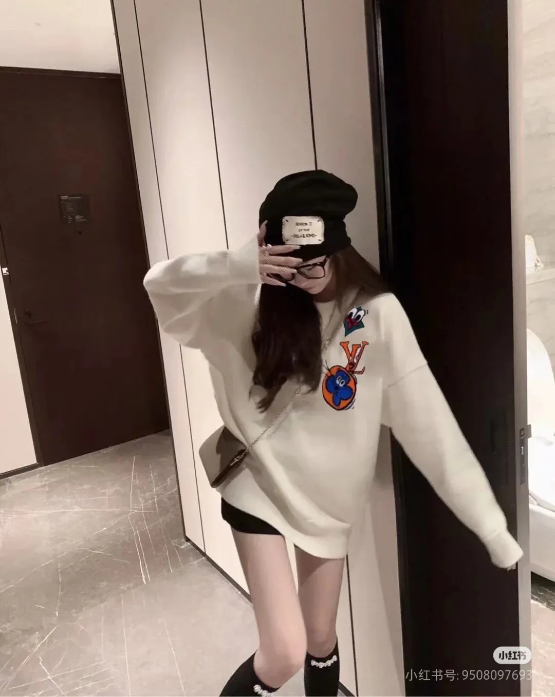 Louis Vuitton/Louis Vuitton 25Fw childlike paper airplane jacquard knitted sweater